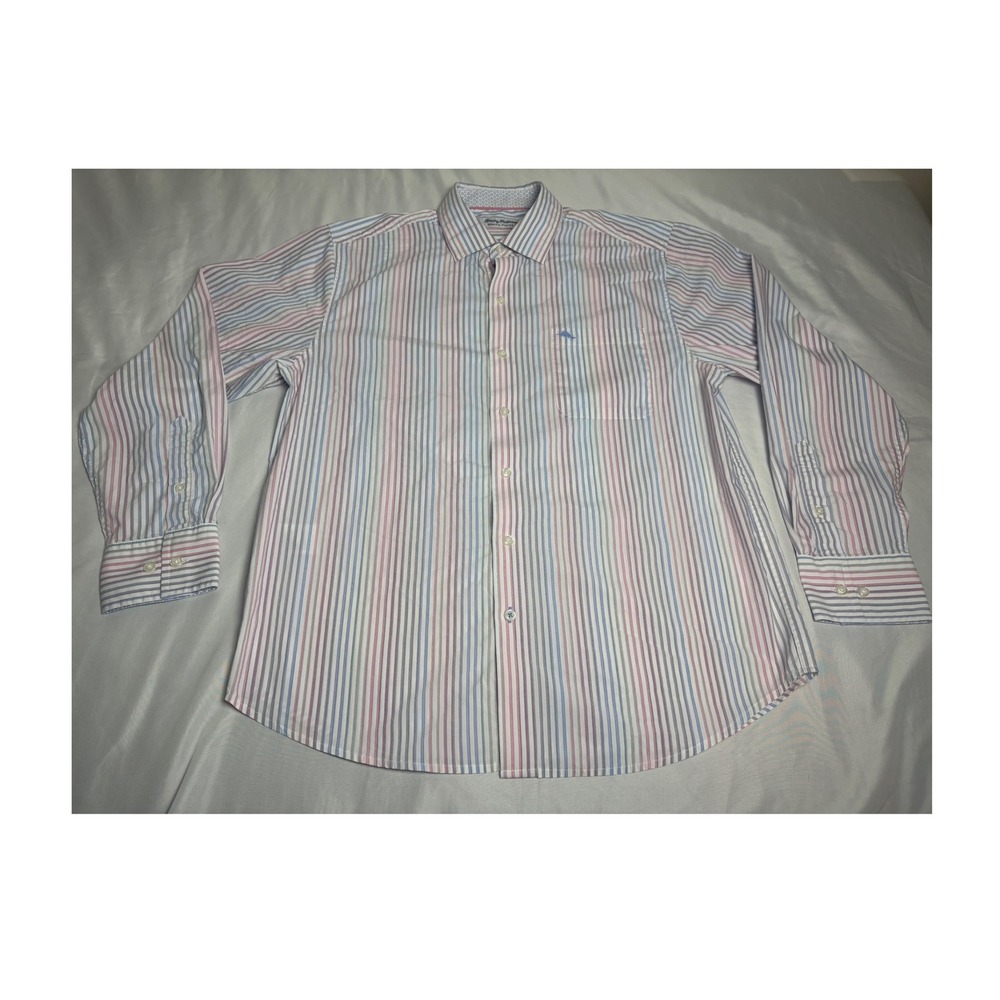 Tommy Bahama Button Down Shirt Mens M Multi Color Sarasota Stretch Excellent